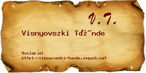 Visnyovszki Tünde névjegykártya